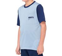 100% Ridecamp Maillot de vélo à manches courtes pour les jeunes, bleu/bleu clair, Taille M