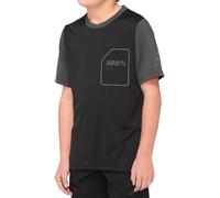 100% Ridecamp Maillot de vélo à manches courtes pour les jeunes, noir/gris, Taille L