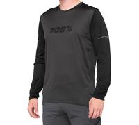 100% Ridecamp Maillot de vélo à manches longues, noir-gris, taille S pour homme