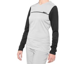 100% Ridecamp Maillot de vélo à manches longues pour dames, noir-gris, taille M pour femmes