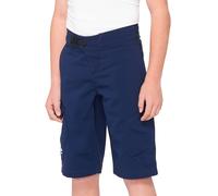 100% Ridecamp Short de vélo pour jeunes, bleu, Taille 24