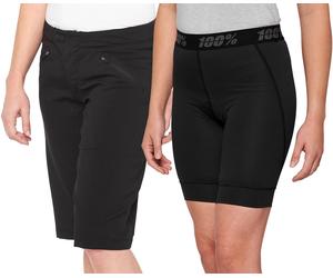 100% Ridecamp Shorts de vélo pour dames, noir, Taille M