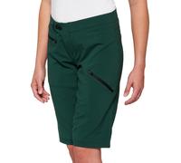 100% Ridecamp Shorts de vélo pour dames, Vert foncé, Taille M
