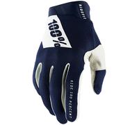 100% Ridefit Gants de vélo, blanc-bleu, taille M pour homme
