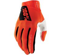 100% Ridefit Gants de vélo, blanc-orange, taille S pour homme