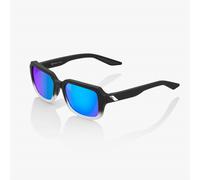 100% - Rideley - Lunettes de soleil Soft Tact Black / White Fade - Blue Multilayer Mirror