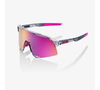100% Lunettes de soleil S3 – Verre miroir multicouche violet (CAT3) – Monture gris translucide poli