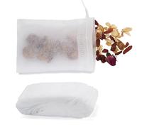 100 Sachets de Thé Jetables en Non-Tissé, Filtres à Thé avec Cordon de Serrage, Sachet de Thé, Infuseurs pour Thé en Vrac, Tisanes et Épices, Blanc