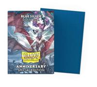 100 Sachets Sleeve Dragon Shiel Matte - Bleu / Argent Anniversaire Mtg Magic