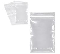 100 Sachets Zip Transparents 10 x 15 cm Refermables - 80 microns qualité Pro - Pochettes Plastiques Fermeture Zip, Emballage produits, Contact Alimentaire - avec Marquages Recyclage LDPE obligatoires