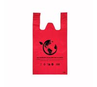 100 sacs plastiques rouges réutilisables de 30+16x54 cm, 50 microns