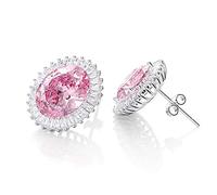 100% saphir simulé Moissanite Gemstone Stud Moucles d'oreilles Femme Boucles d'oreilles Bijoux
