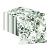 100 serviette et papier vert Eucalyptus, Serviettes de Table Décoratives Vertes pour Mariages, Anniversaires et Garden Party