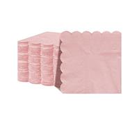 100 Serviettes en Papier Jetables, 25 x 25 cm, Cocktail, Serviettes de Table 2 Plis pour Dîner, Fête, Anniversaire et Décoration de, Mariage (Rose)
