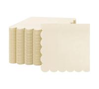 100 Serviettes en Papier Jetables, 25 x 25 cm, Cocktail, Serviettes de Table 2 Plis pour Dîner, Fête, Anniversaire et Décoration de Mariage (Beige)