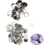 100 Set Pin zurück Taste Teile Blank Glättung Metall Langlebige Clipzubehör für Abzeichenhandwerk DIY 50 mm