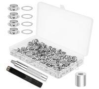100 Set Trousse à œillets Outils 10mm, Metal Ensembles Oeillets, Kits Outils à Œillets, Kit de Grommets Eyelets, avec 3 Outils, pour BâcheRideaux, Auvents, Chaussures, Sacs (10mm)