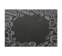 100 Sets de Table avec Motif Ardoise I Saison du Barbecue I DIN A3 carré I Set de Table en Papier I Design Moderne I Set de Table jetable I Noir et Blanc I gastronomie et ménage I dv1082