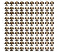 100 Sets Rivets Tête Ronde Champignon 10mm Alliage Electroplacé Bronze et Argent - Décoration Punk Vêtements, Chaussures et Accessoires, Kit Complet et Durable (Antique Bronze)