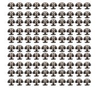 100 Sets Rivets Tête Ronde Champignon 10mm Alliage Electroplacé Bronze et Argent - Décoration Punk Vêtements, Chaussures et Accessoires, Kit Complet et Durable (Argent Noir)