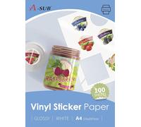 100 Sheets A4 White Glossy Premium Printable Vinyl Sticker Paper Self Adhesive Vinyl Labels For Inkjet Printers