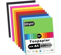 100 Sheets Of A4 Drawing Paper, Bulk Dyed, 10 Different Colours, 130 G/M², Excellent Quality Craft Sheets