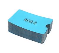 100 sleeves anti-espionnage pour cartes, manchons de blocage en feuille d’aluminium, protection magnétique contre le vol ajustée pour cartes de crédit avec blindage en aluminium, (Bleue)