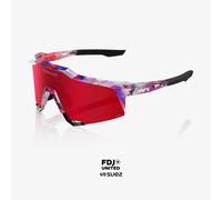 100% - Speedcraft Cat 3 - Lunettes vélo Gloss Translucent Red / Blue - HiPER Fire Red Mirror Cat 2