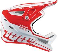 100% Status Casque de descente, Blanc/Rouge, Taille XL (61/62)