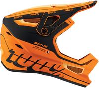 100% Status Casque de descente jeunesse, Orange/Noir, Taille Y/S (47/48)