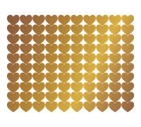 100 Stickers cœurs dorés