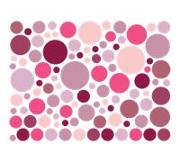 100 Stickers ronds roses