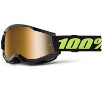 100percent Strata 2 Sunglasses Noir,Doré Mirror True Gold Lens/CAT3