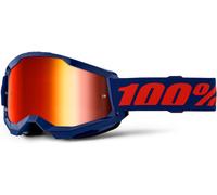100% Strata 2 Essential Chrome Lunettes De Motocross, Rouge-Bleu Pour Hommes Rouge Bleu