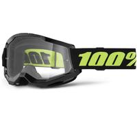 100% Strata 2 Essential Lunettes de motocross, noir/jaune néon