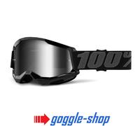 100% STRATA 2 Motocross MX Vélo MTB Lunettes Noir Transparent / Lentille Miroir