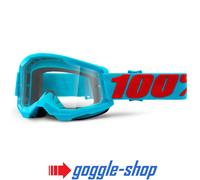 100% STRATA 2 Motocross MX Vélo MTB Lunettes Summit Bleu Clair / Lentille Miroir