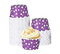 100 Tasses à Cupcakes, Mini Tasses de Cuisson de Petit Gâteau de Gâteau de Papier, Doublures de Tasse de Moule de Cuisson de Petit Gâteau d'Emballage de Muffin d'Anniversaire (Violet)