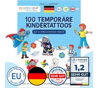 100 Tatouages À Coller-Tatouages Pour Enfants Sans Danger Pour La Peau Benjamin Blümchen-Motifs Adaptés Aux Enfants-Comme Cadeau D'anniversaire Ou Idée De Cadeau-Végétalien.