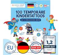 100 tatouages à coller - tatouages pour enfants sans danger pour la peau Benjamin Blümchen - motifs adaptés aux enfants - comme cadeau d'anniversaire ou idée de cadeau - végétalien.