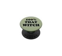100% That Witch Costume Funny Halloween Witchy Spooky Season PopSockets PopGrip Adhésif