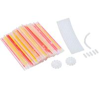 100 tubes lumineux fluorescents 20 cm / 6 coloris avec raccords [Pearl]