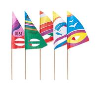 100 unité - Décors Pour Glaces "Voile Surf" 18 (H) Cm Assorti Bois