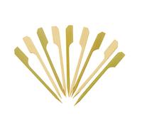 [100 unités - 9 cm] brochettes en bois de bambou pour cocktails, grillades, apéritifs, fruits et sandwichs