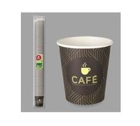100 VERRES CAFÉ CARTON BIODÉGRADABLE MARRON 200CC
