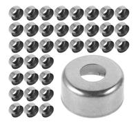 100 viroles de renfort en acier inoxydable argent 21 MM | structure rainurée interne, conception monobloc sans soudure, tête plate épaissie, pour manches en bois de bêche