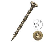 100 vis à bois polyvalentes à tête fraisée TX avec embout de vissage Turbo 5 x 70mm