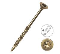 100 vis à bois polyvalentes à tête fraisée TX avec embout de vissage Turbo 5 x 90mm