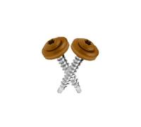100 Vis auto-foreuses TORX imitation bois 8003 Ø4.8x35mm avec rondelles étanches pour bac acier, tôles bardage et panneaux tuiles