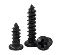 100 vis autotaraudeuses à tête ronde cruciforme en acier au carbone noir : M1, .2, .4, .5, .7, M2, .3, .6, M3. et M4(6mm,M2.3 (100pcs))